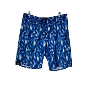 Lululemon Men's Size XL Shorts Trunks Blue White Printed Drawstring